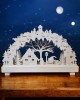 Wooden Christmas Arch with LED Lights – Santa and Cottage