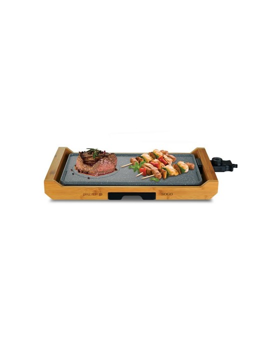 Electric grill with bamboo tray