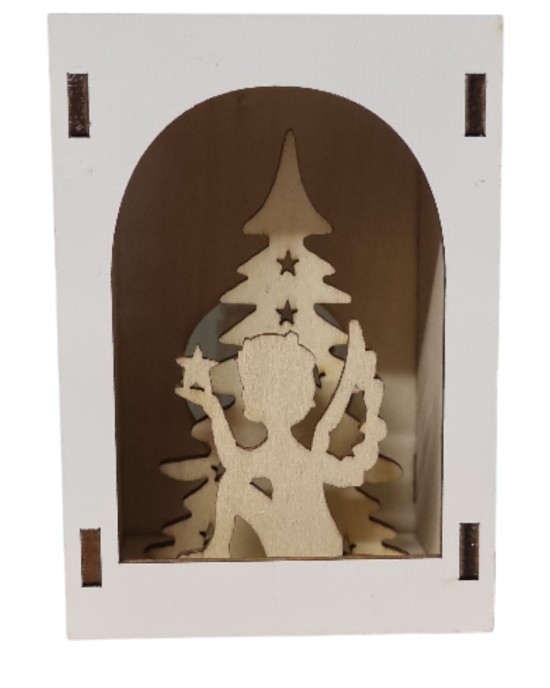 Christmas Wooden Decoration – Angel Motif, LED Christmas Wooden Decoration – Angel Motif, LED