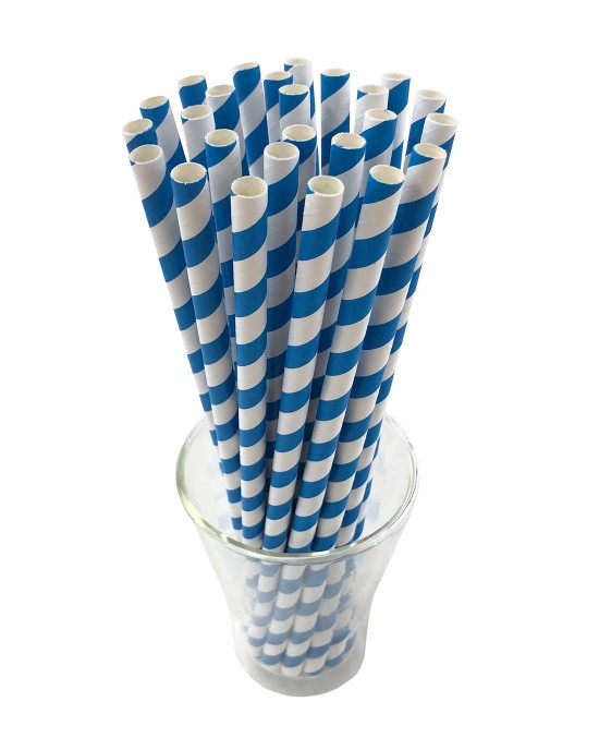 Paper straw, colorful, 6 mm (50 pcs.)