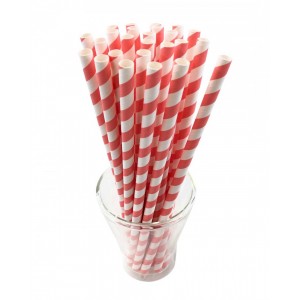 Papír szívószál, színes, 8 mm (50 db) 