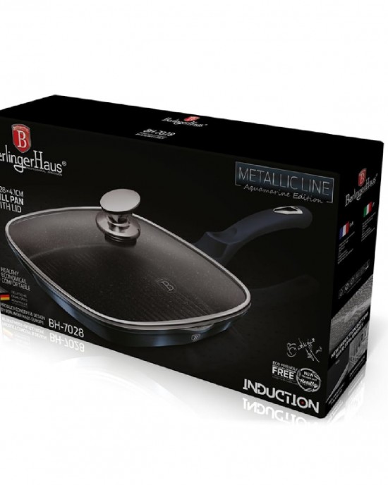 Berlinger Haus grill pan with lid- blue Berlinger Haus grill pan with lid- blue