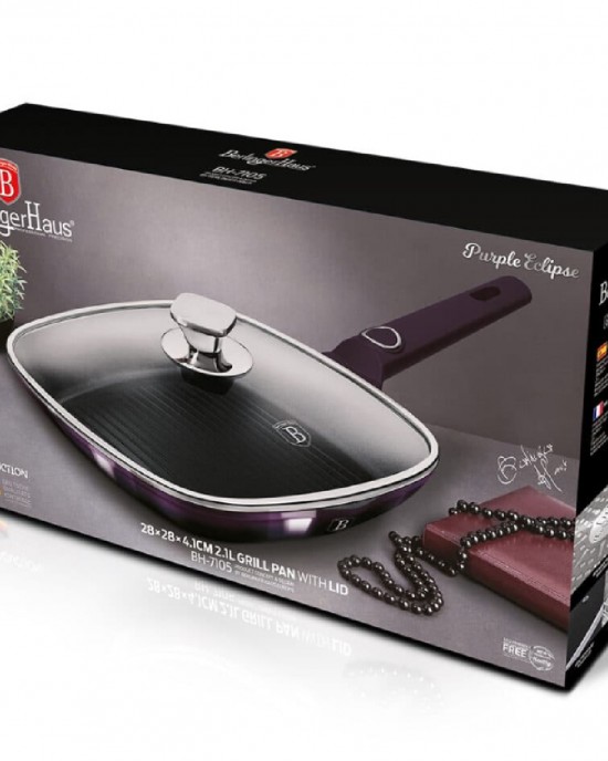 Berlinger Haus grill pan with lid- purple Berlinger Haus grill pan with lid- purple